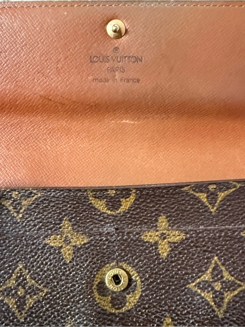 Louis Vuitton Monogram Canvas Wallet Clutch - Brown/Goldi Vintage